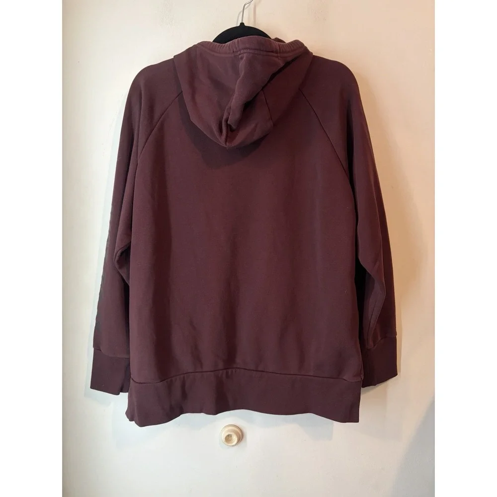 Nike Dri-FIT Just Do It Hoodie Burgundy Pullover Sweatshirt Women's M